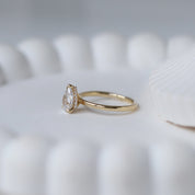 1.00 CT E SI2 HRD Sertifikalı Damla Pırlanta Yüzük