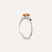 1.02 CT Multicolor Safir ve Pırlanta Taşlı Beyaz Altın Yüzük