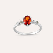 1.03 CT Multicolor Safir ve Pırlanta Taşlı Beyaz Altın Yüzük
