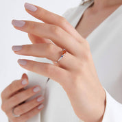 1.06 CT Multicolor Safir ve Pırlanta Taşlı Beyaz Altın Yüzük