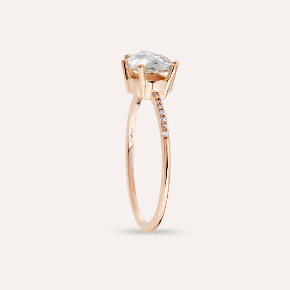 1.18 CT Elmas ve Pırlanta Taşlı Rose Altın Yüzük