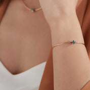 1.31 CT Elmas ve Multicolor Safir Taşlı Bileklik