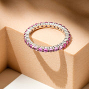 1.39 CT Purple Safir Taşlı Tamtur  Beyaz Altın Yüzük