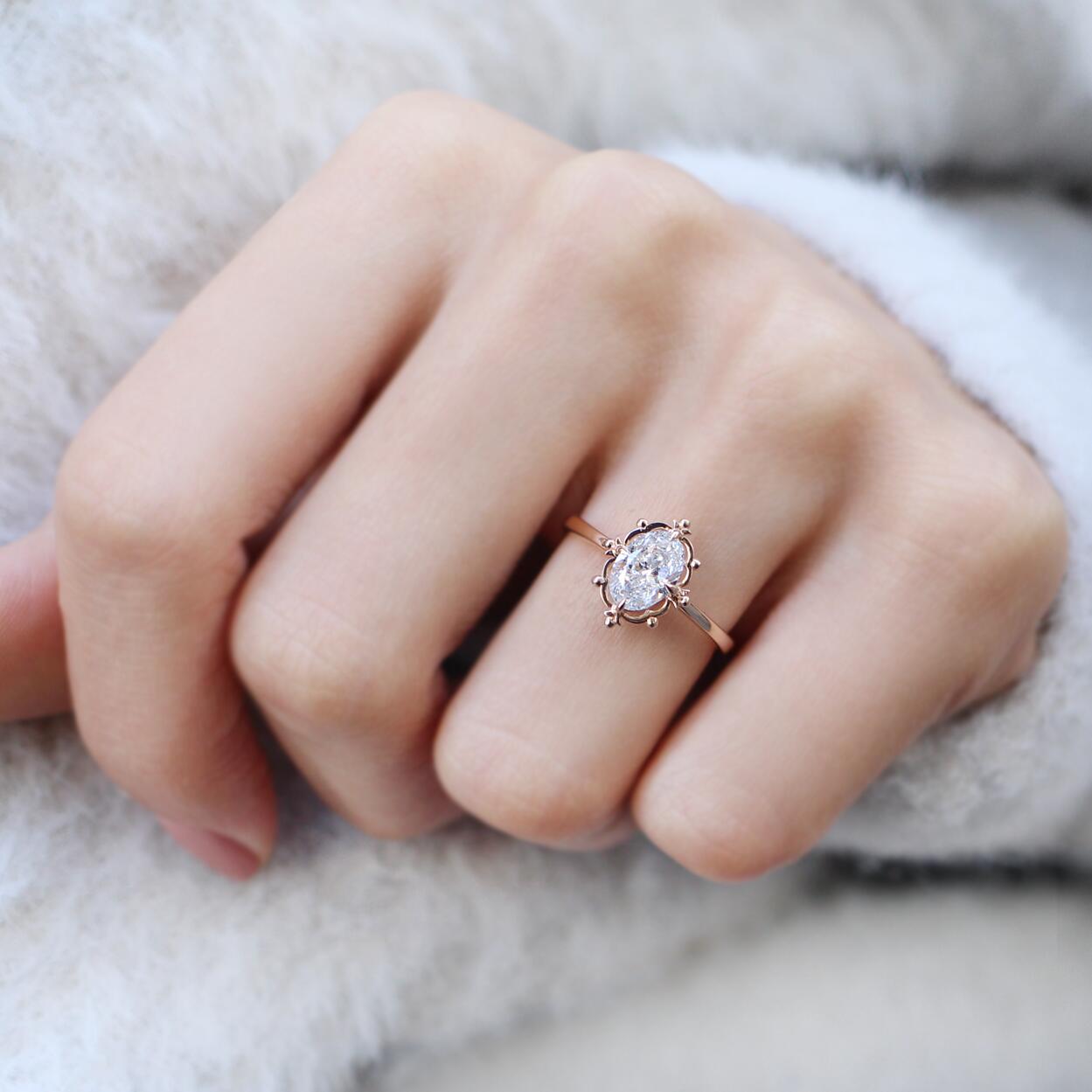 1.00 Karat F SI2 HRD Vintage Aria Tasarım Pırlanta Yüzük