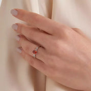 1.03 CT Multicolor Safir ve Pırlanta Taşlı Beyaz Altın Yüzük