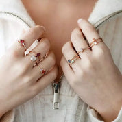 1.05 CT Multicolor Safir, Yakut ve Pırlanta Taşlı Yüzük