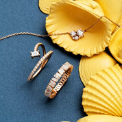 1.07 CT Baget Kesim Pırlanta Taşlı Rose Altın Tamtur Yüzük