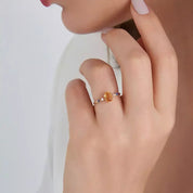 1.07 CT Multicolor Safir ve Pırlanta Taşlı Rose Altın Yüzük