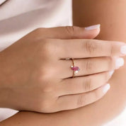 1.07 CT Yakut ve Multicolor Safir Taşlı Rose Altın Yüzük