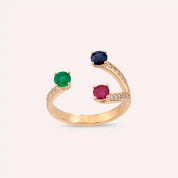 1.10 CT Pırlanta ve Değerli Taşlı Rose Altın Yüzük