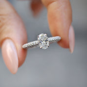 1.10 Karat F SI2 GIA Sertifikalı Özel Tasarım Oval Pırlanta Yüzük