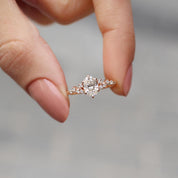 1.10 Karat Vintage Asimetri Pırlanta Tektaş Yüzük