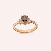 1.13 CT Brown Pırlanta Taşlı Rose Altın Yüzük