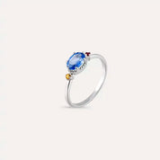 1.13 CT Multicolor Safir Taşlı Beyaz Altın Yüzük