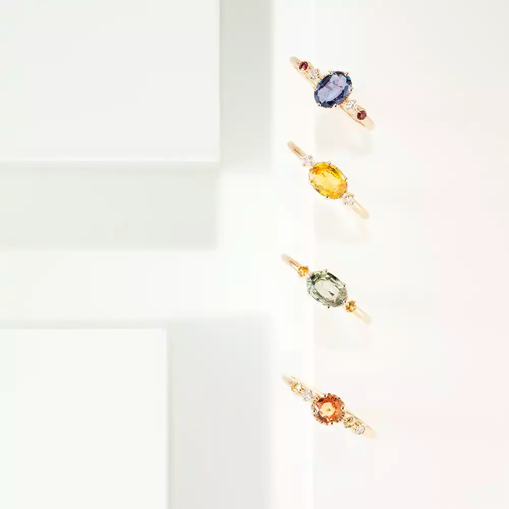 1.13 CT Yellow Safir ve Pırlanta Taşlı Rose Altın Yüzük