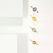 1.13 CT Yellow Safir ve Pırlanta Taşlı Rose Altın Yüzük