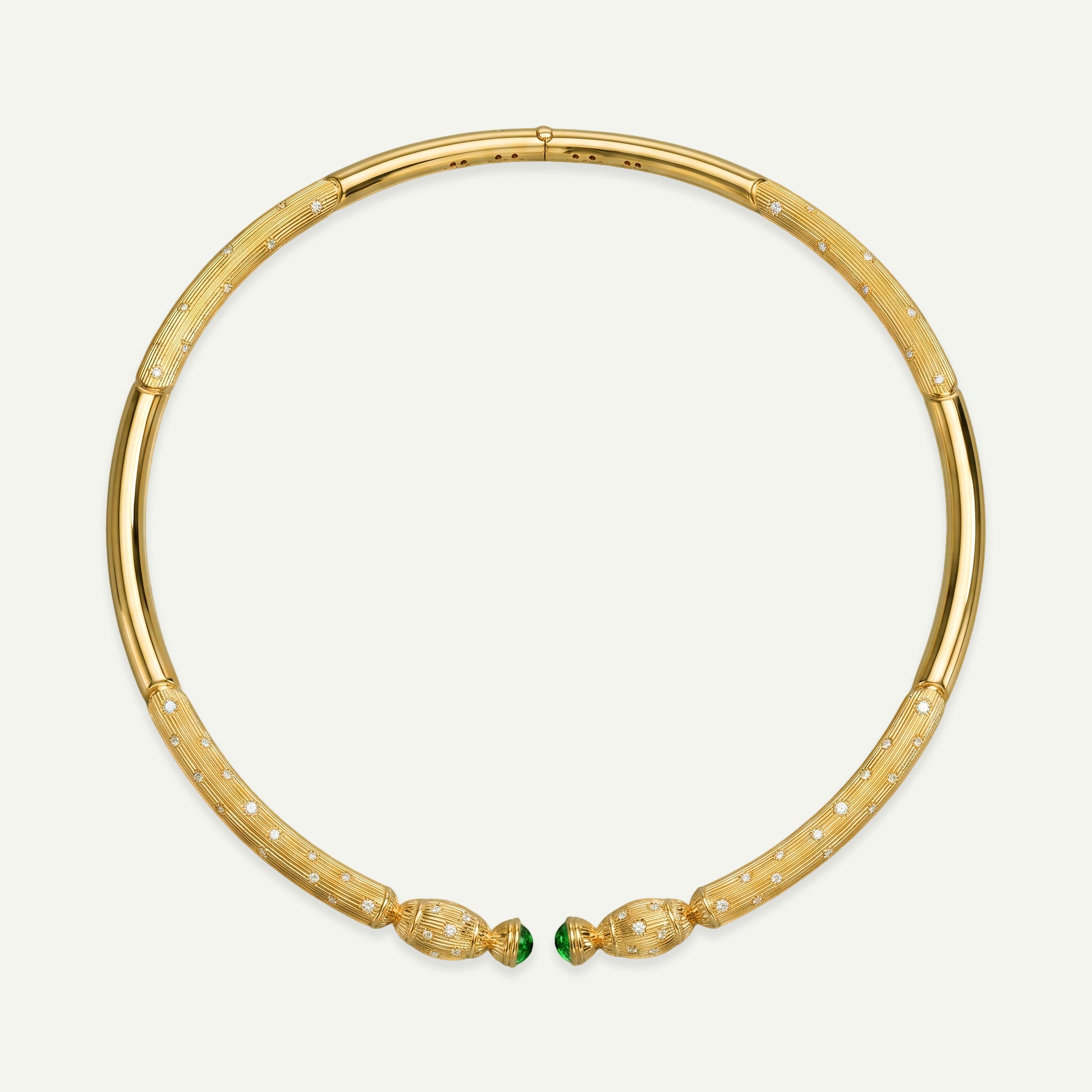 Maya 14 Ayar Altın Yeşil Taşlı Choker Kolye