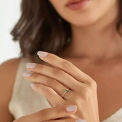 1.19 CT Green Safir ve Brown Pırlanta Taşlı Rose Altın Yüzük