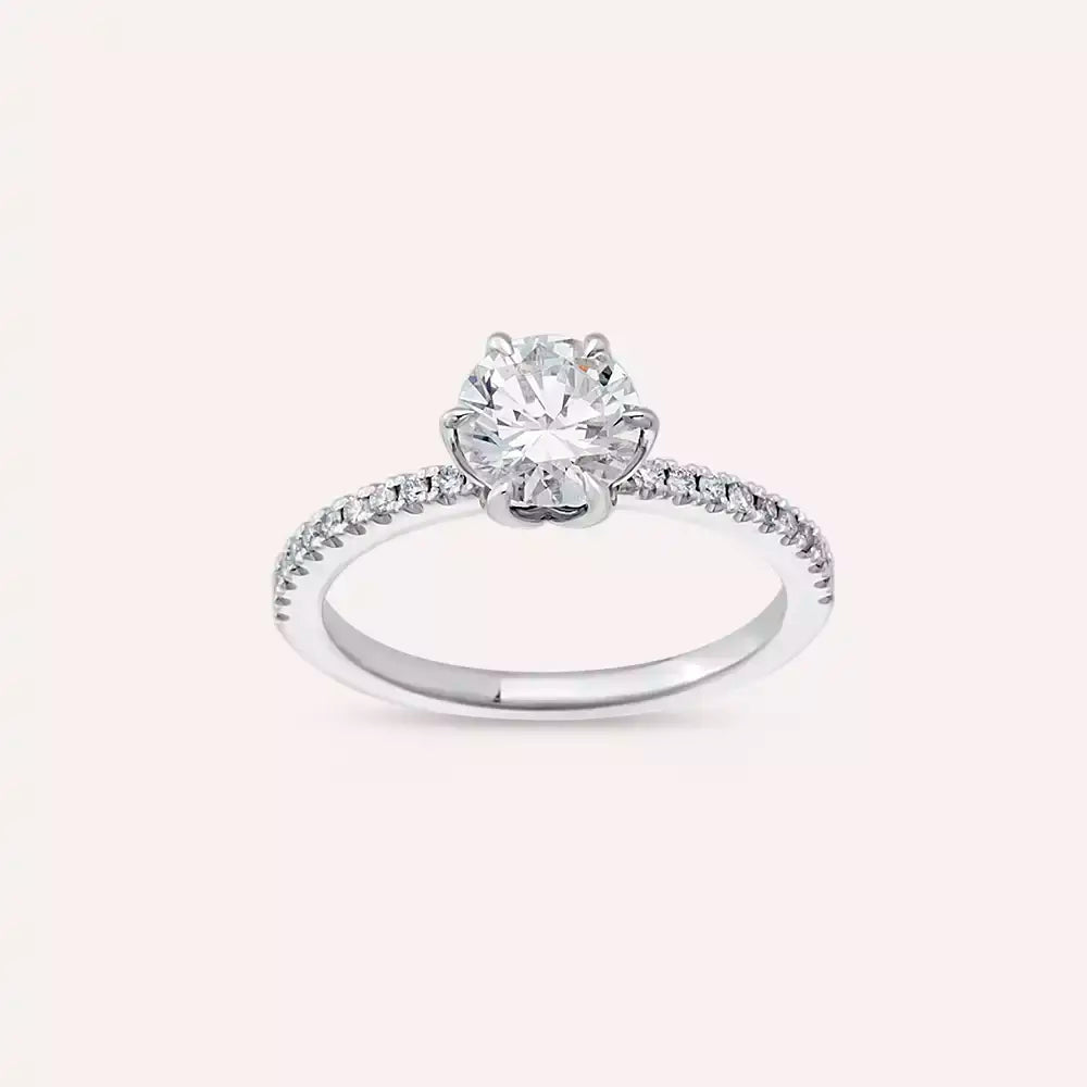 1.20 CT Pırlanta Taşlı Beyaz Altın Yüzük