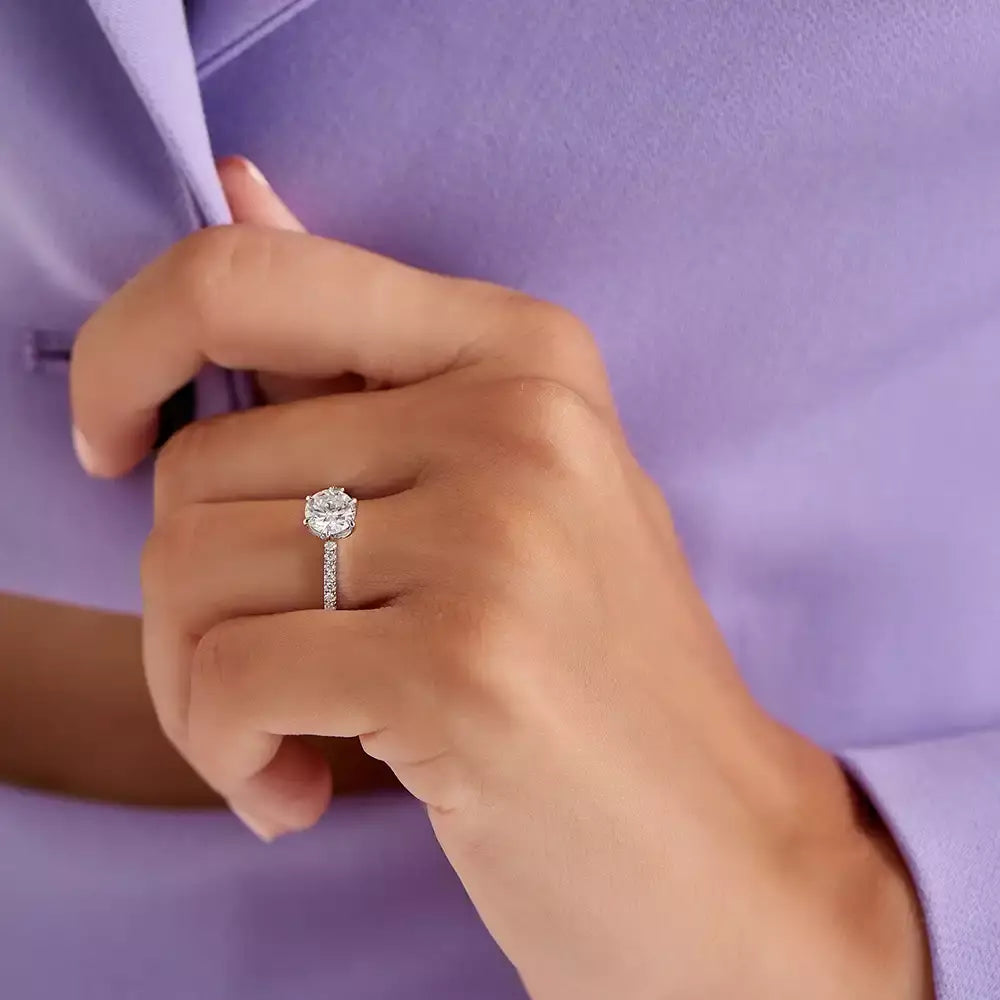 1.20 CT Pırlanta Taşlı Beyaz Altın Yüzük