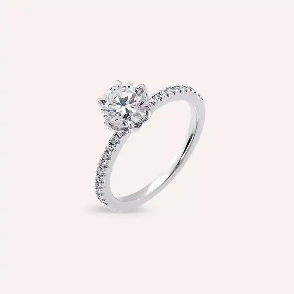 1.20 CT Pırlanta Taşlı Beyaz Altın Yüzük