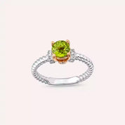 Twine 1.22 CT Peridot ve Pırlanta Taşlı Beyaz Altın Yüzük