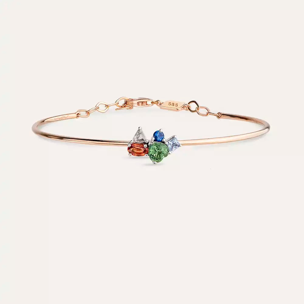 1.31 CT Elmas ve Multicolor Safir Taşlı Bileklik