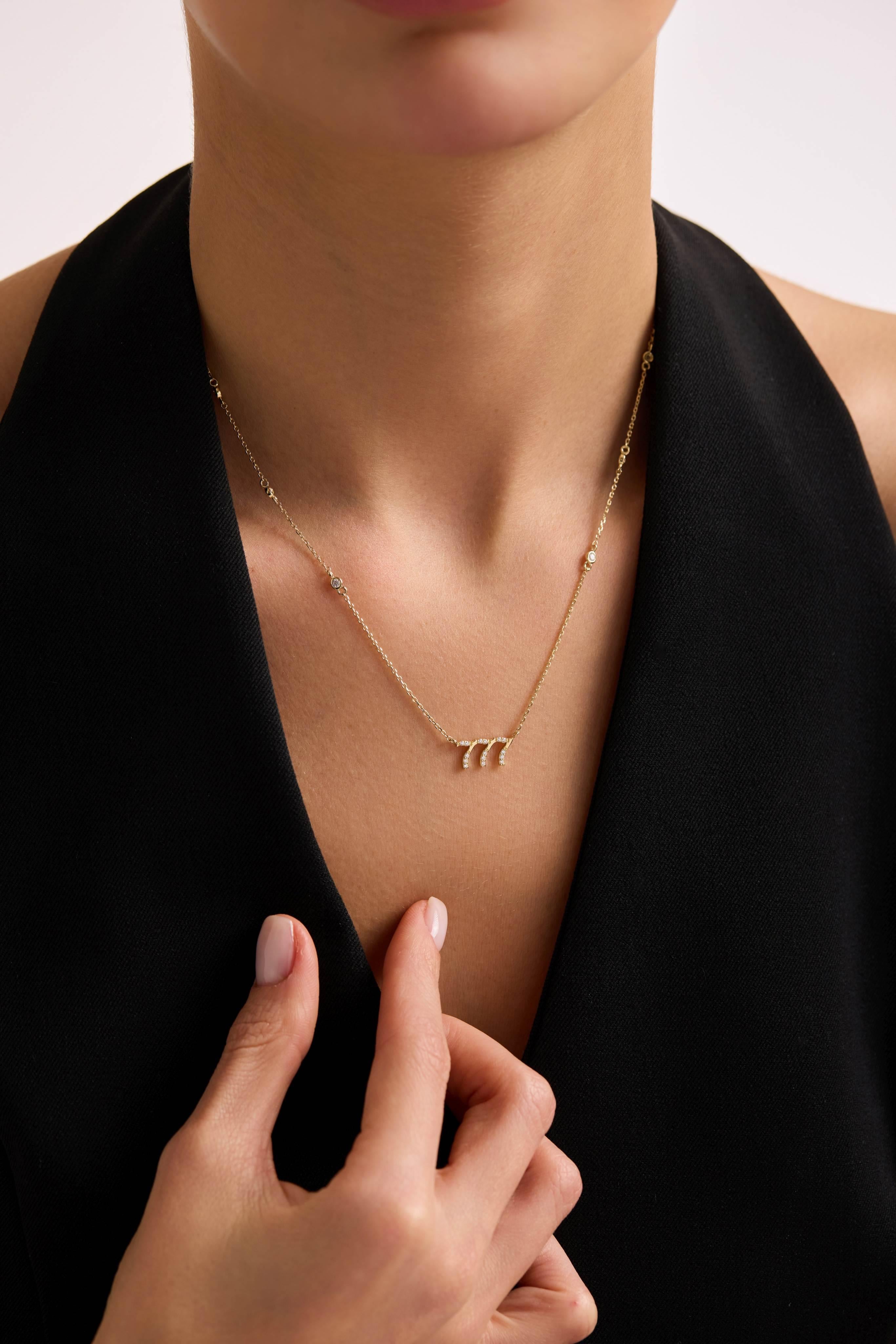 14 Ayar 777 Şans Altın Kolye