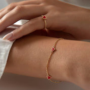 14 Ayar Altın 3'lü Love Mineli Bileklik