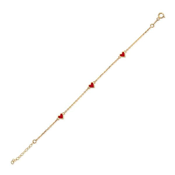 14 Ayar Altın 3'lü Love Mineli Bileklik