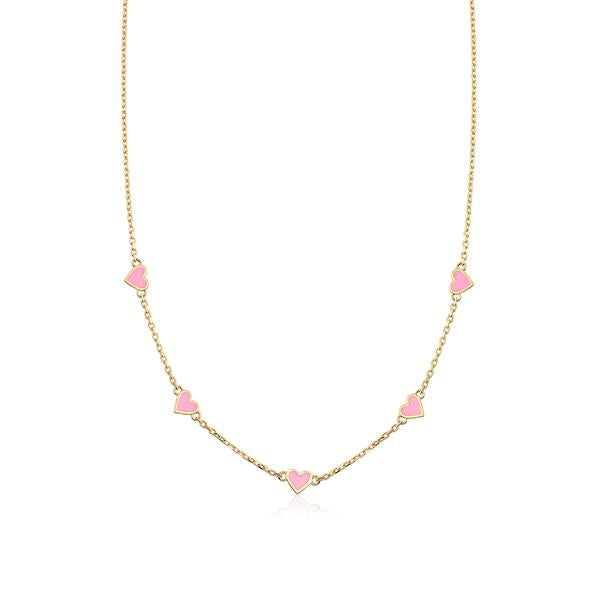 14 Ayar Altın 5'li Love Mineli Kolye