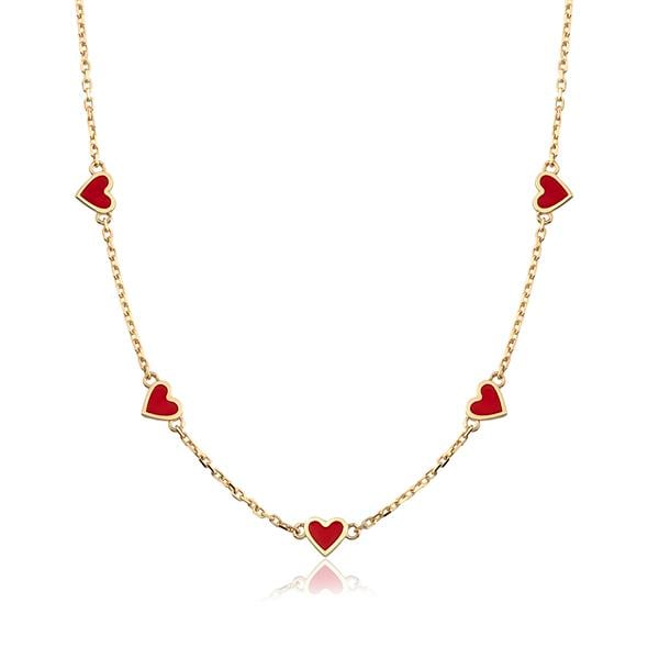 14 Ayar Altın 5'li Love Mineli Kolye