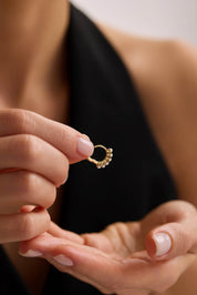 14 Ayar Altın Altılı İnci Küpe