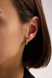 14 Ayar Altın Altılı İnci Küpe