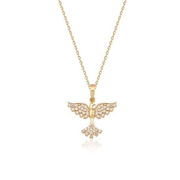 14 Ayar Altın Anka Kuşu Kolye