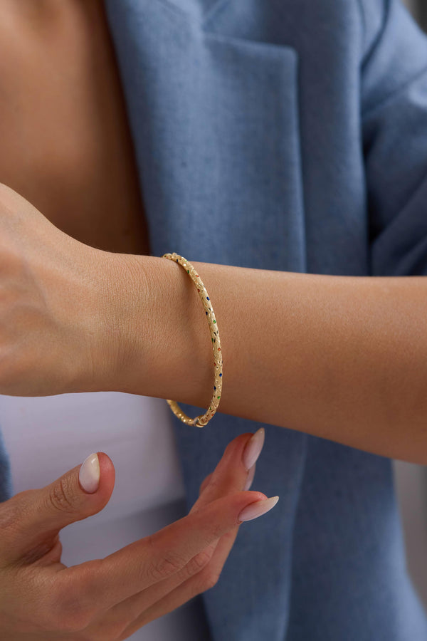 14 Ayar Altın Antik Kelepçe Bilezik