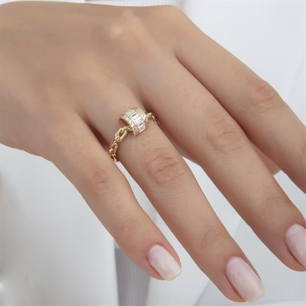 14 Ayar Altın Baget Yüzük