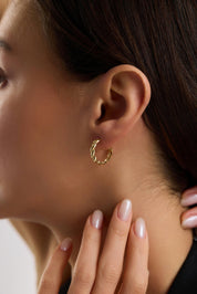 14 Ayar Altın Burgu Halka Küpe