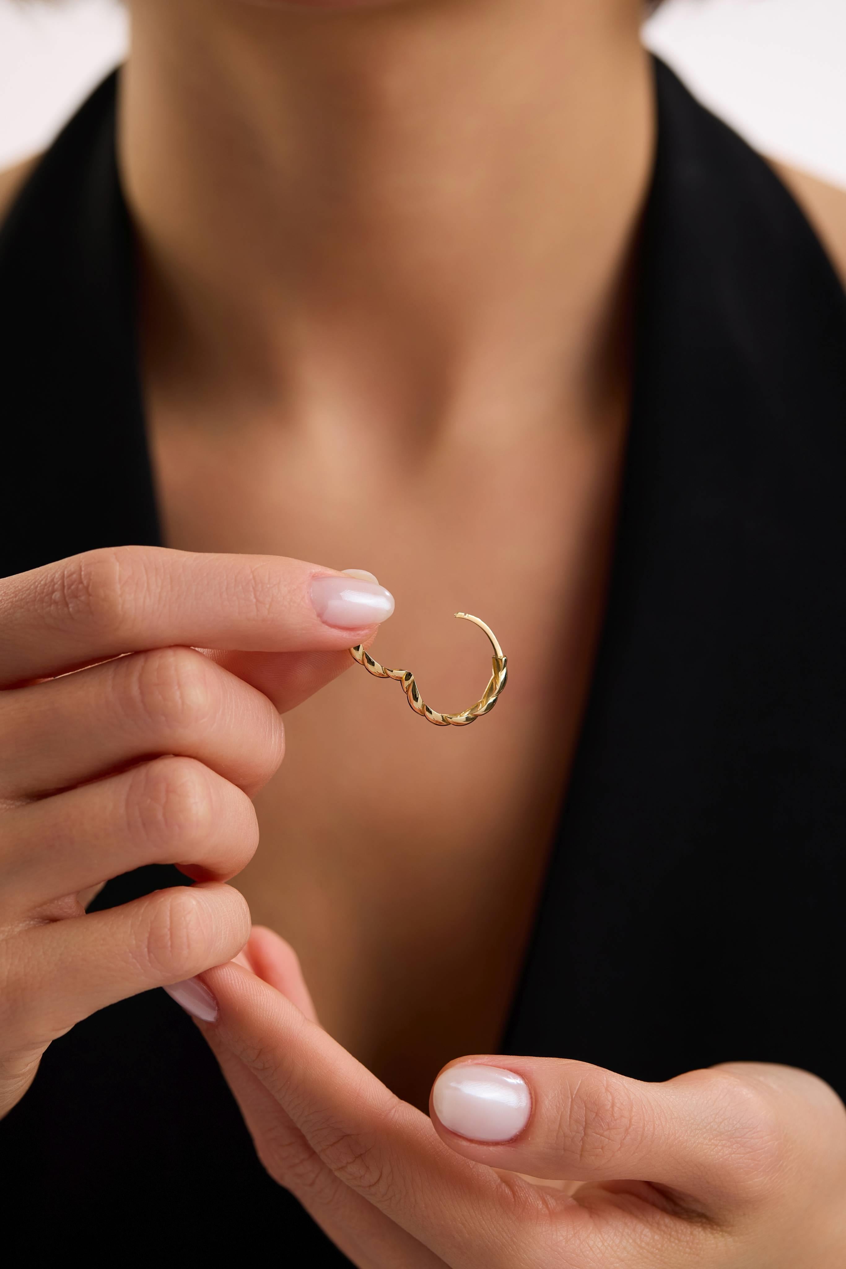 14 Ayar Altın Burgu Halka Küpe