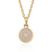 14 Ayar Altın ''Cerchio Della Vita '' Mineli Kolye