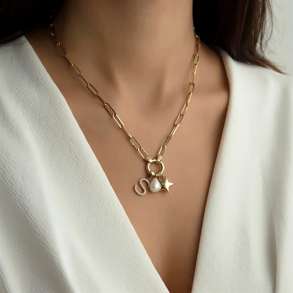 14 Ayar Altın Charm Kişiye Özel Kolye