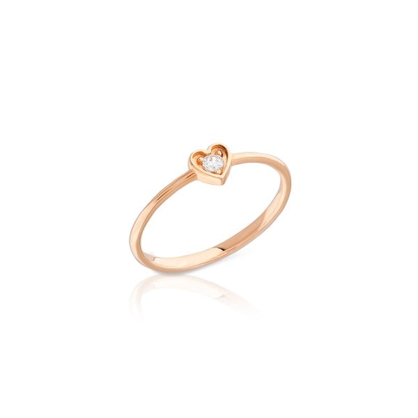 14 Ayar Altın Kalp Çıtır Yüzük