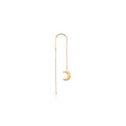 14 Ayar Altın Delgada Ay Tek Küpe