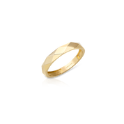 14 Ayar Altın Dikdörtgen Desenli Yüzük