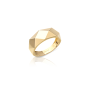 14 Ayar Altın Dikdörtgen Desenli Yüzük