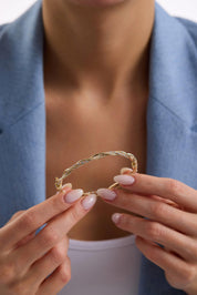 14 Ayar Altın Dorikalı Sarmal Kelepçe Bilezik