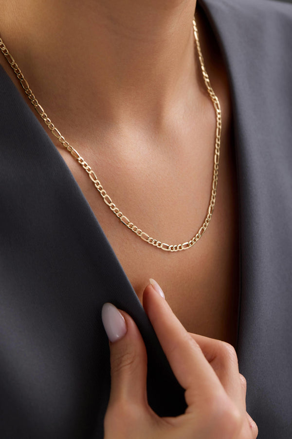 14 Ayar Altın Figaro Zincir Kolye