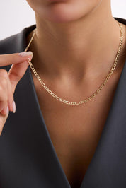 14 Ayar Altın Figaro Zincir Kolye