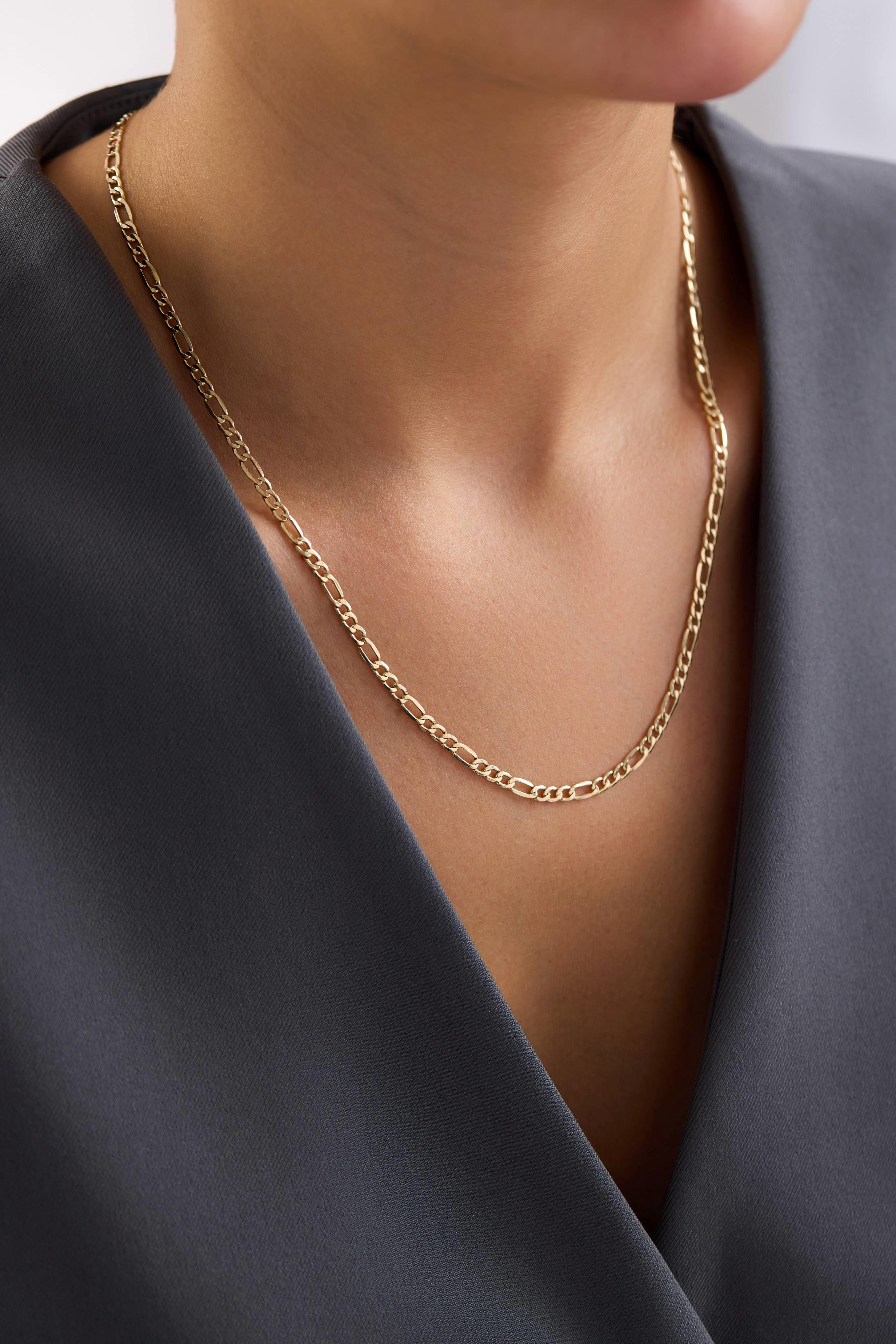 14 Ayar Altın Figaro Zincir Kolye