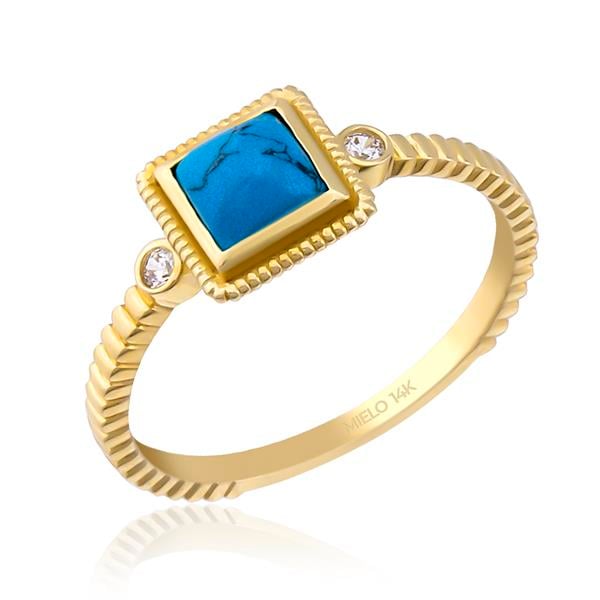 14 Ayar Altın Firuze Yüzük